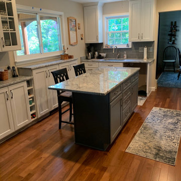 Kitchen island and cabinets updated