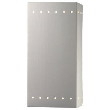Ambiance Large Rectangle, Open Top/Bottom Sconce, Bisque, E26
