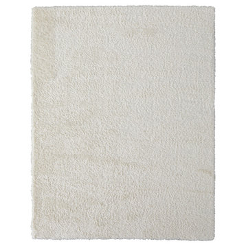 Loman Modern Solid, White, 7'11"x10' Area Rug