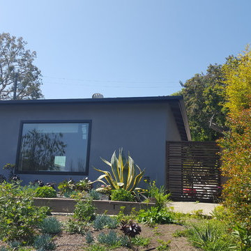 Black Gutters and Downspouts Contemporary Home, West Los Angeles
