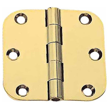Cabinet Hinges Bright Solid Brass 2" x 2" Round Hinge |