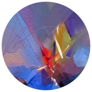 Abstract Color Round Wall Art, 12"