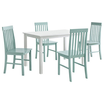 Grayson 5-Piece Dining Set with Colorful Chairs, Sage