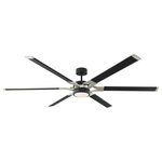 Monte Carlo - Monte Carlo Loft 72" Ceiling Fan With LED Midnight Black/Brushed Steel - This 72" Ceiling Fan w/LED from Monte Carlo has a finish of Midnight Black / Brushed Steel and fits in well with any Transitional style decor.