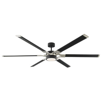 Monte Carlo Loft 72" Ceiling Fan With LED Midnight Black/Brushed Steel