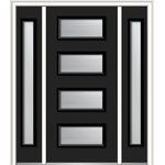 Verona Home Design - Frosted 4-Lite Fiberglass Smooth 68.5"x81.75", Right Hand In-Swing - Verona Home Design's fiberglass smooth entry doors are an intricate part of home design. All of our fiberglass smooth front doors are virtually maintenance free and will not warp, rot, dent or split. They have fiberglass reinforced skin with insulated polyurethane cores, that will meet or exceed current energy code standards. Each door comes with a limited lifetime warranty on both the door component and the prehung unit, as well as a 10 year glass lite warranty. Failure to finish all size sides of the door component will void all warranties.
