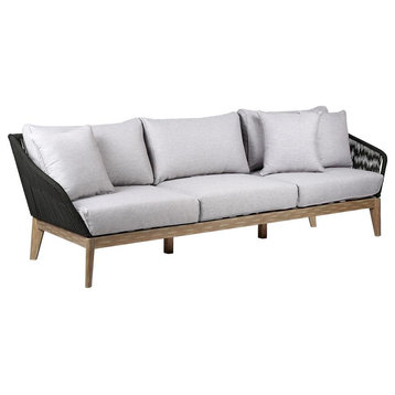 Athos Indoor Outdoor 3 Seater Sofa in Light Eucalyptus Wood with Latte Rope...