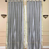 Gray Ring Top  Sheer Sari Cafe Curtain / Drape / Panel  - 43W x 36L - Piece