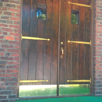 Refinish Church entry doors