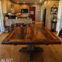 Reclaimed Wood (Sqaure) Pedestal Table - Dining Tables