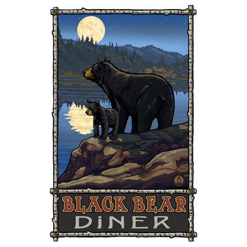 Paul A. Lanquist Black Bear Diner Bear Lake Moon Art Print, 12"x18"