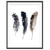 "Feathered Friends" Boho Art Print, Black Framed, 30x40 cm