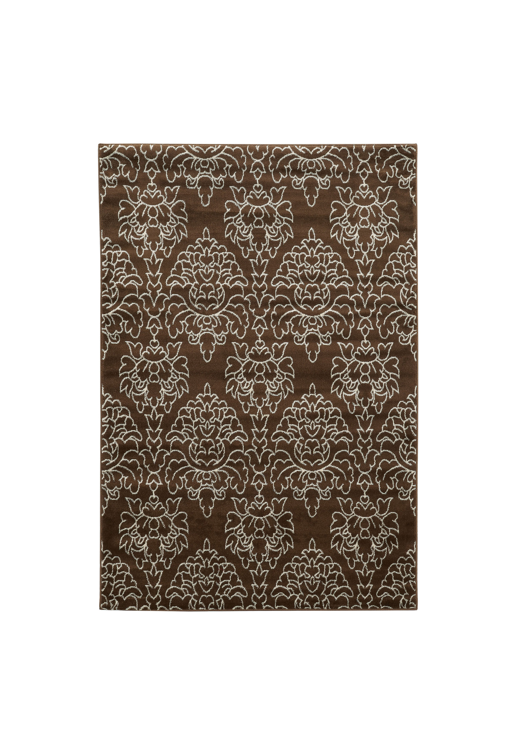 Polypropylene Rug Patterns 7.25 X 5 Feet Polypropylene Power Loom Rug with Damask Pattern, Brown ...
