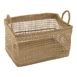 Honey Can Do 7-Piece Twisted Paper Rope Woven Bathroom Storage Basket Set, Gray