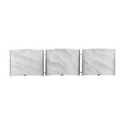 Ampere 3-Light Chrome Metallic Vanity Wall Fixture White Frosted Alabaster Glass