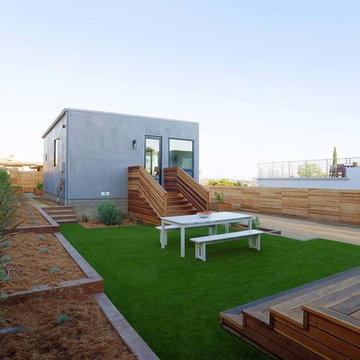 White Picnic Table on Faux Grass Lawn