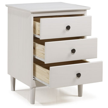 Pemberly Row 3 Drawer Nightstand in White