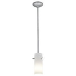 Access Lighting - Access Lighting 28030-3R-BS/OPL Cylinder - 10" 11W 1 LED Rod Pendant - Cylindrical design creates a spectacular exhibition of descending light. Complimented by an assortment of colors.    230-1Rspec.jpg  No. of Rods: 3  Assembly Required: Yes  Shade Included: Yes  Sloped Ceiling Adaptable: Yes  Rod Length(s): 22.00Cylinder 10" 1 LED Glass Pendant with Rod Brushed Steel *UL Approved: YES *Energy Star Qualified: n/a  *ADA Certified: n/a  *Number of Lights: Lamp: 1-*Wattage:100w A-19 E-26 Incandescent bulb(s) *Bulb Included:No *Bulb Type:A-19 E-26 Incandescent *Finish Type:Brushed Steel