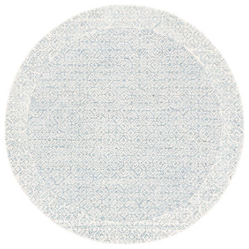 Safavieh Abstract Collection, ABT342 Rug, Blue and Ivory, 6'x6'round
