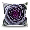 Susan Sanders "Flower Love" Purple Green Throw Pillow, Indoor, 18"x18"