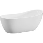 Woodbridge - WOODBRIDGE 54" Acrylic Freestanding Soaking Tub with Brushed Nickel Pop up drain - ✅ [DIMENSIONS AND SPECIFICATIONS]: Exterior Dimension: 54" Long x 28 3/8" Wide x 28 7/8" Deep – Effective Tub Capacity: 55 Gallons