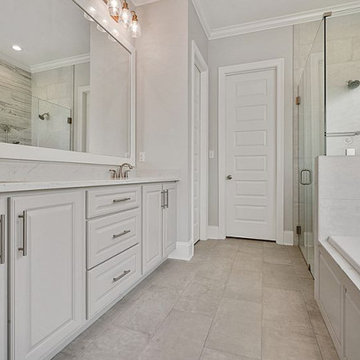Wavy-Tiled Shower for this Bathroom Remodeling in San Jose, CA