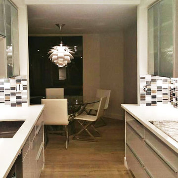 Glass Door Wall Cabinet and Chrome HG Base Cabinet