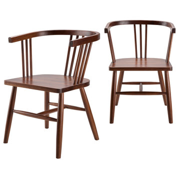 Jilin NJI-001 32"H x 22"W x 23"D Dining Chair Set, Dark Brown