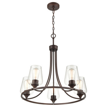 Ashford Collection 5-Light 25" Chandelier, Rubbed Bronze