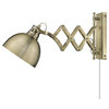 1 Light Articulating Wall Sconce-Aged Brass Finish-Aged Brass Shade Color