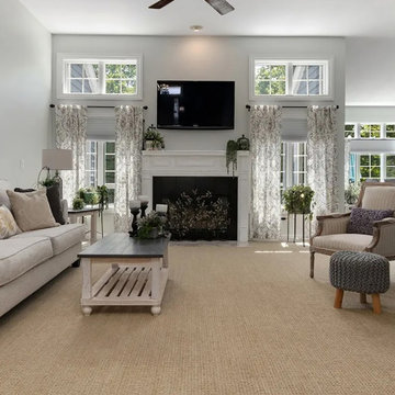 Bright & Timeless Kitchen Reorientation with Fireplace Refresh
