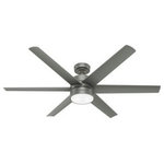 Hunter - Hunter 59625 Solaria 60" Outdoor Ceiling Fan With LED Light, Pewter - 59625The Solaria outdoor ceiling fan features Hunters eSolaria 60 Inch Outd Matte Silver Matte SUL: Suitable for damp locations Energy Star Qualified: n/a ADA Certified: n/a  *Number of Lights: 1-*Wattage:24w LED bulb(s) *Bulb Included:Yes *Bulb Type:LED *Finish Type:Matte Silver