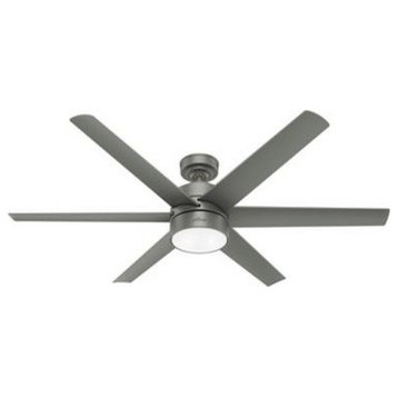 Hunter 59625 Solaria 60" Outdoor Ceiling Fan With LED Light, Pewter