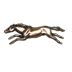 D'Artefax - Wild Horse Pull, Left Facing, Antique Bronze - Cabinet And Drawer Handle Pulls