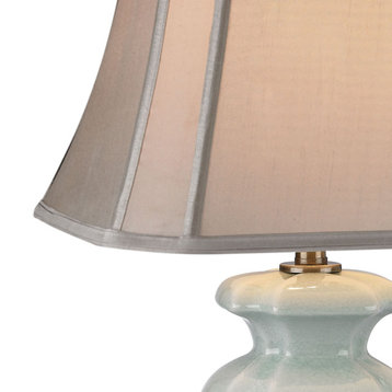 29" Ceramic Table Lamp, Celadon Glaze