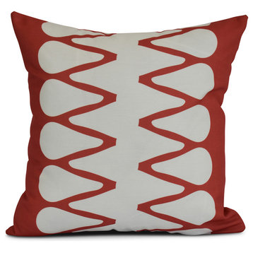 Coral Zipped, Geometric Print Pillow, 16"x16"