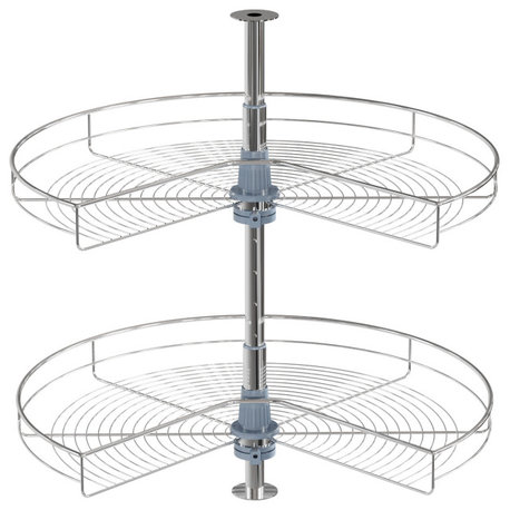 Dowell Lazy Susan, Stainless Steel, 28"d, 270 Degree Double Rack