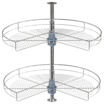 Dowell Lazy Susan, Stainless Steel, 28"d, 270 Degree Double Rack