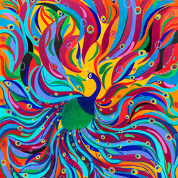 The Peacock Dances, 48 x 60 in, SOLD - Paintings