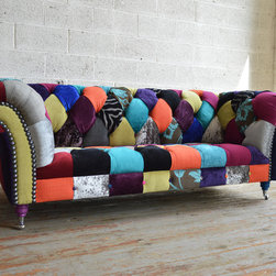 Walton Multicoloured Patchwork Chesterfield Sofa - Sofas
