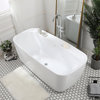 Charlotte 67" Soaking Bathtub, Glossy White