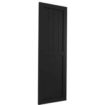 12"W True Fit PVC Farmhouse/Flat Panel Combination, Black, 25"H