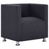 vidaXL Armchair Upholstered Accent Chair Sofa for Office Dark Gray Fabric