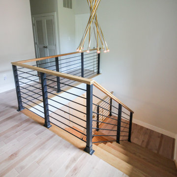 Project #71 | Modern Hickory Staircase with Horizontal Balustrade