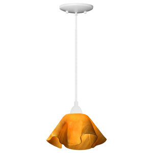 Jezebel Radiance Amber Yellow Gold Small Pendant Light with Nickel Metal 