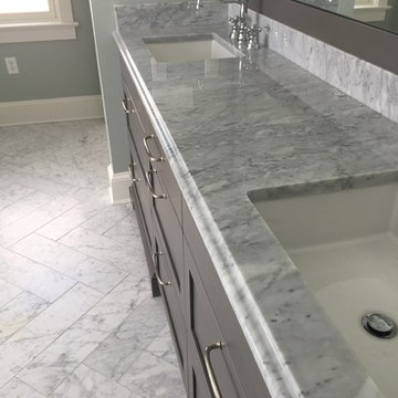 Master Bathroom White Carrara Polished Marble