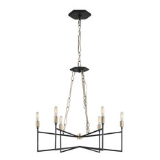 Bodie 6-Light Chandelier, Havana Gold/Carbon