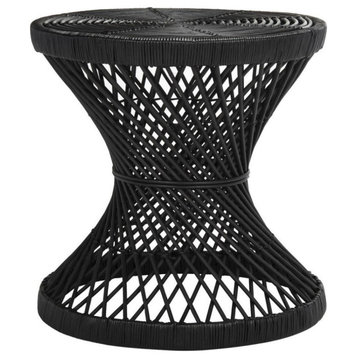 Lisel Small Bowed Accent Table, Black