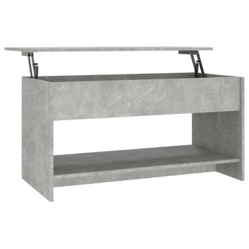 vidaXL Coffee Table Lift Top Accent Sofa End Table Concrete Gray Engineered Wood