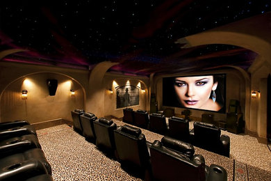 Home theater - modern home theater idea in Atlanta